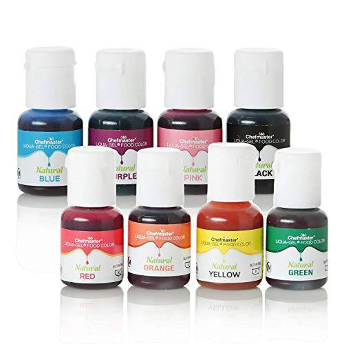 Liqua-Gel All Natural Food Color 8-Pack, 10 ml/ bottles