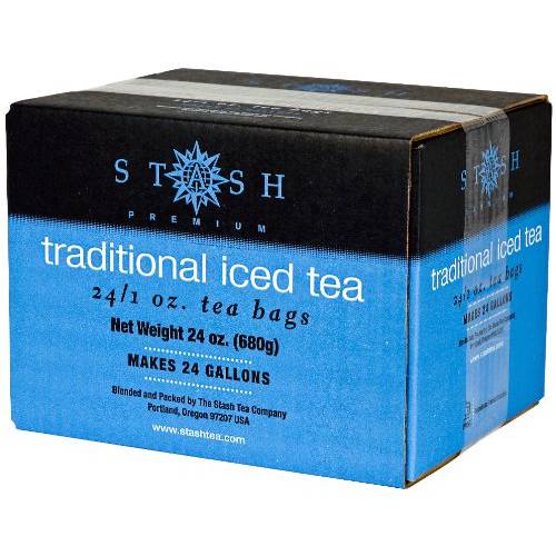 Stash Tea Traditional Black Iced Tea - Caffeinated, Non-GMO Project Verified Premium Tea with No Artificial Ingredients, 24 1oz Tea Bags