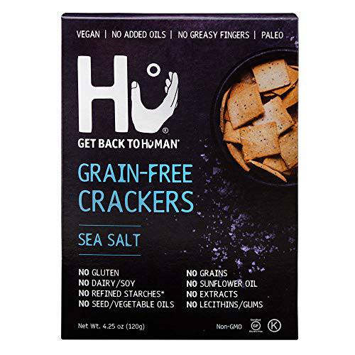 Hu Gluten Free Crackers | Sea Salt Keto Crackers 2 Pack | Gluten Free, Grain Free, Low Carb Crackers