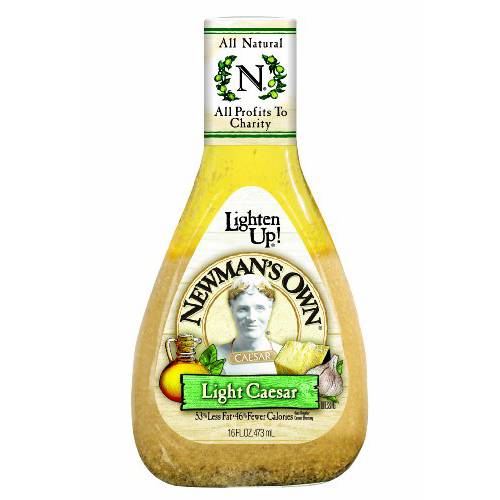 Newman’s Own Salad Dressing Light Caesar, 16-Ounce (Pack of 3)