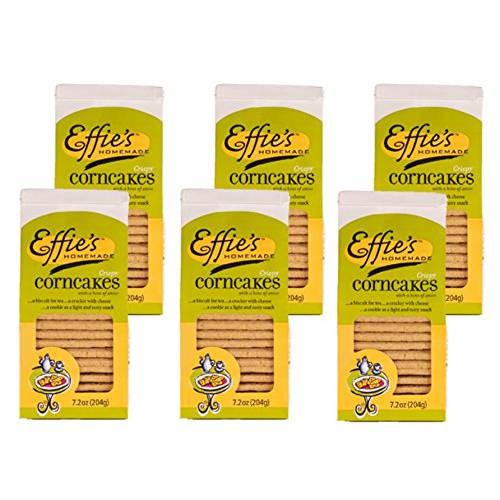 Effie’s Corn Biscuits, All-Natural Homemade Lightly Sweetened Gourmet Crispy Biscuits, For Real Food Lovers Craving Homemade Taste (6 Pack)