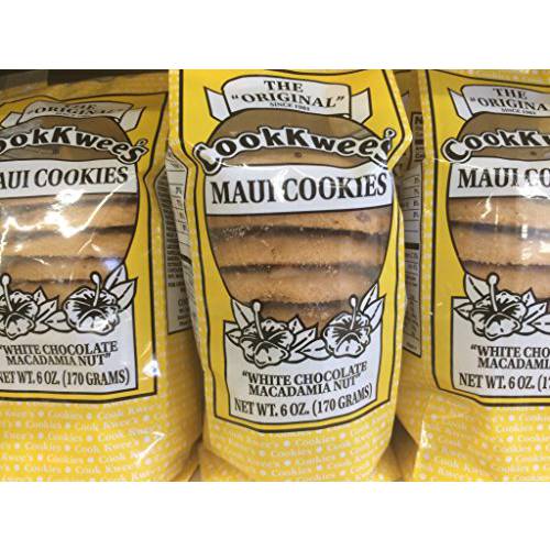 The Original Maui CookKwees Hawaii Cookies 3 Pack- 6 Ounces Each (White Chocolate Macadamia Nut)