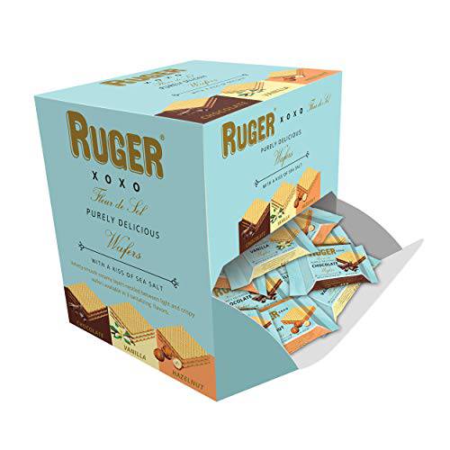 Ruger Wafers XOXO Made with a Kiss of Sea Salt , Mini Wafers Display, 96 Count