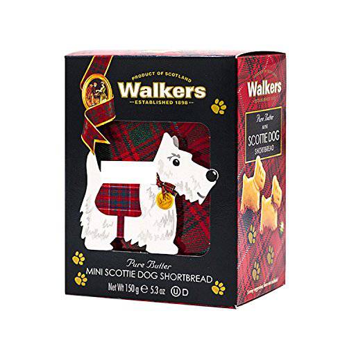 Walker’s Shortbread Mini Scottie Dog Shaped Cookies, Pure Butter Shortbread Cookies, 5.3 Oz Box