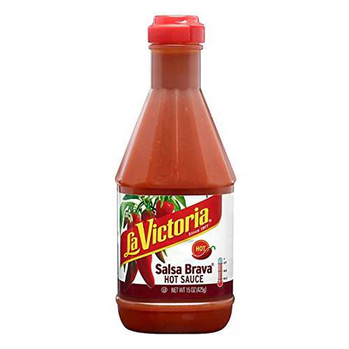 La Victoria Salsa Brava (Squeeze Bottle) - Taco Sauce - Hot - 15 Ounces (6 Pack)