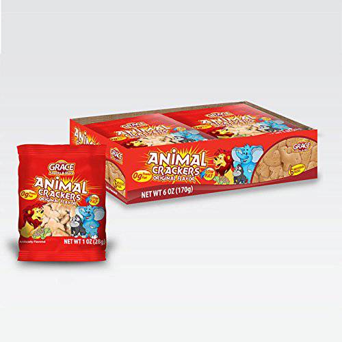 Grace Animal Crackers Original 1 oz (6 Cookies) - Galletas de Animales (Pack of 1)