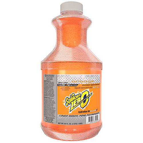 Sqwincher Zero Liquid Concentrate, Orange, 64 fl oz (Case of 6)
