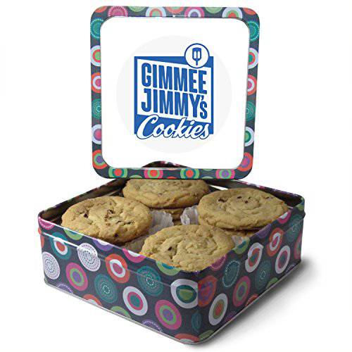 Fresh Baked Chocolate Chip Cookie Tins, Comes in Multiple Sizes | Gimmee Jimmy’s Authentic Cookies (1 Pound)