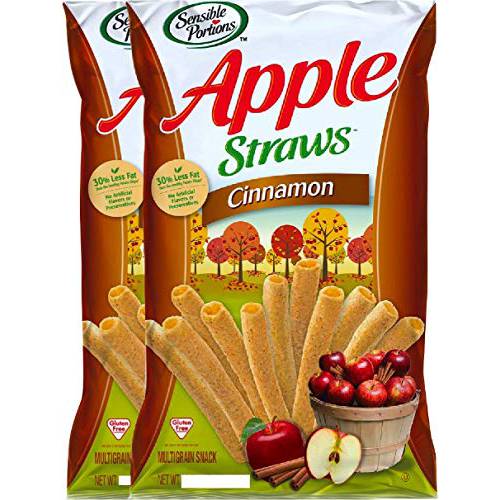 NEW Sensible Portions Apple Cinnamon Straws Gluten Free Multigrain Snack Net Wt 5oz (2)