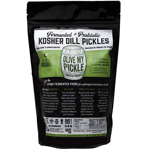 Real Fermented & Probiotic Pickles for Gut Health - KOSHER DILL PICKLE (1 PACK) by Olive My Pickle