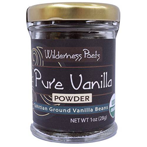 Wilderness Poets Pure Vanilla Powder - Organic Vanilla Bean Powder - Tahitian Variety, 1 Ounce (28 Grams)