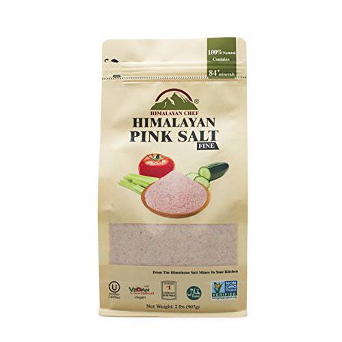 Himalayan Chef Pink Himalayan Salt, Fine Grain - 2 lbs Bag