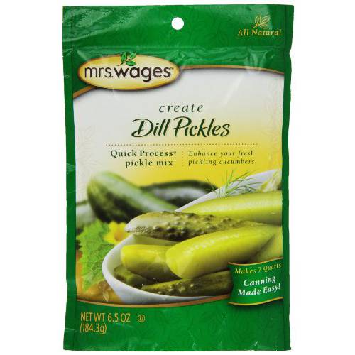 Mrs. Wages Dill Pickles Quick Process Mix, 6.5 oz Pouch (VALUE PACK of 6)