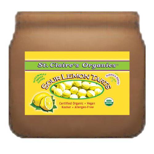 St. Claire’s Organic Fruit Tart Candies, (Sour Lemon, 8 Ounce Bag, over 240 pieces) | Gluten-Free, Vegan, GMO-Free, Plant-based, Allergen-Free | Made in the USA in a Dedicated Allergen-Free Facility