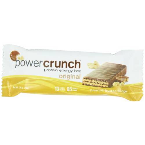 Power Crunch Whey Protein Bars, High Protein Snacks with Delicious Taste, Peanut Butter Fudge, 1.4 Ounce (12 Count), (Packaging May Vary)
