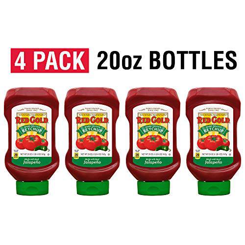 Mama Selita’s Jalapeno Tomato Ketchup, Gluten Free, No Drip Easy Squeeze 20 Ounce Bottles, 4-Pack