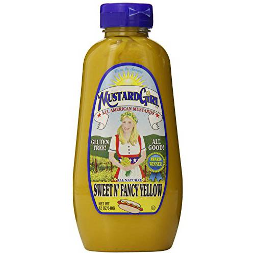 Mustard Girl All American Mustards Condiment, Sweet N Fancy Yellow, 12 Ounce