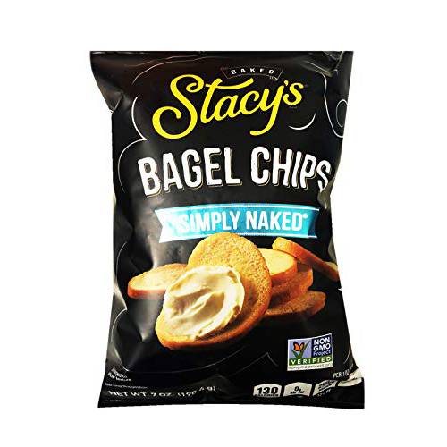 Stacy’s Non GMO Baked Bagel Chips 7oz, 2 Pack (Simply Naked)