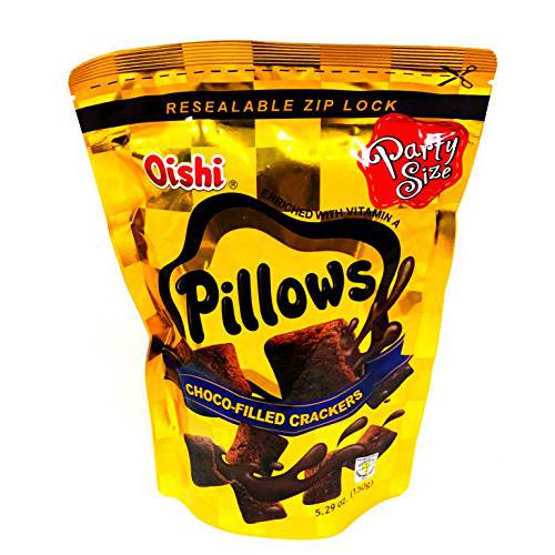 Oishi Pillows Choco-Filled Crackers Party Size, 5.29 oz, 3 packs