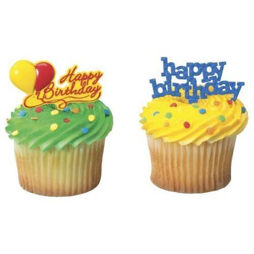 DecoPac Happy Birthday Cupcake Picks (24-Pack),2516-C24