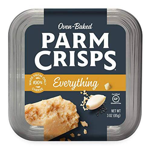 ParmCrisps - Everything Cheese Parm Crisps, Made Simply with 100% REAL Cheese | Healthy Keto Snacks, Low Carb, High Protein, Gluten Free, Oven Baked, Keto-Friendly | 3oz (Pack of 4)