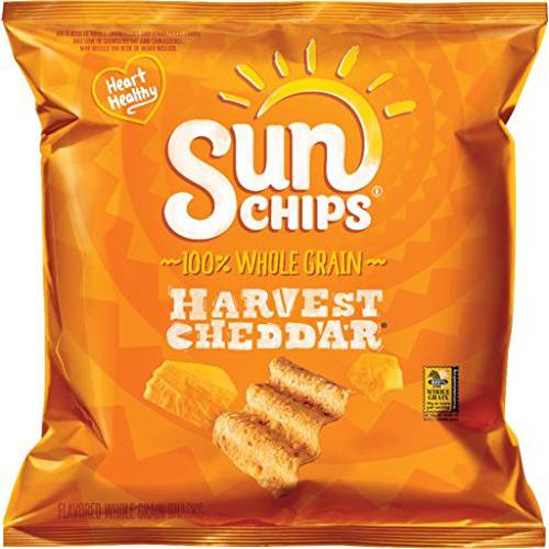 SunChips Harvest Cheddar Flavored Multigrain Snacks, 1 Ounce (Pack of 104)