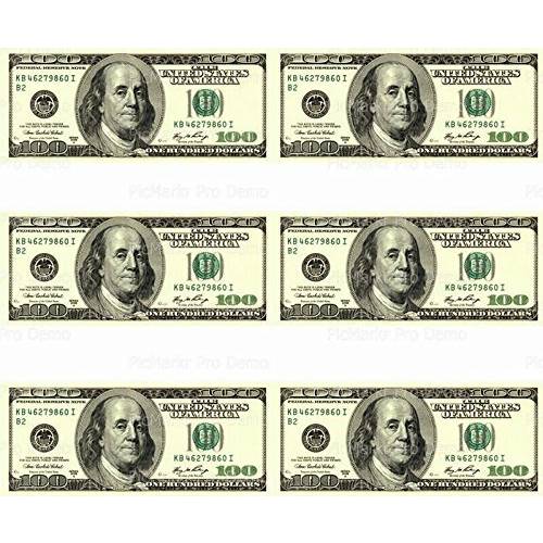 Art of Eric Gunty 100 Dollar Bill - Designer Strips - Edible Cake Side Toppers- Decorate The Sides of Your Cake - D20003