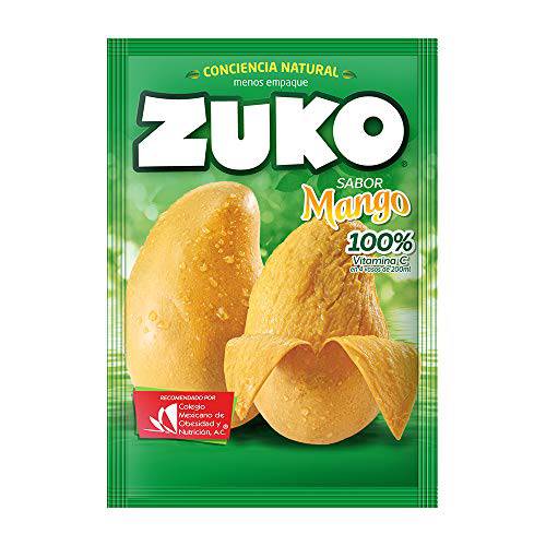 3 x zuko mango no sugar needed drink mix packs 15g each