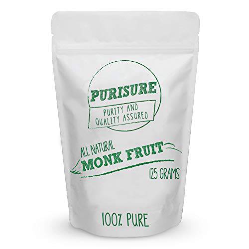 Organic Monk Fruit Sweetener, 125g (4.41oz) 400 Servings, No Fillers Pure USDA Organic Monk Fruit Extract with No Aftertaste, Zero Calorie & Zero Carbs, Keto & Paleo Friendly, by Purisure