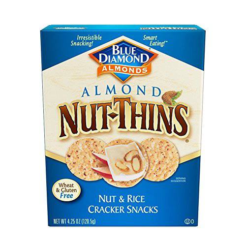 Blue Diamond Almonds Nut Thins Gluten Free Cracker Crisps, Original, 4.25 Oz Boxes (Pack of 12)