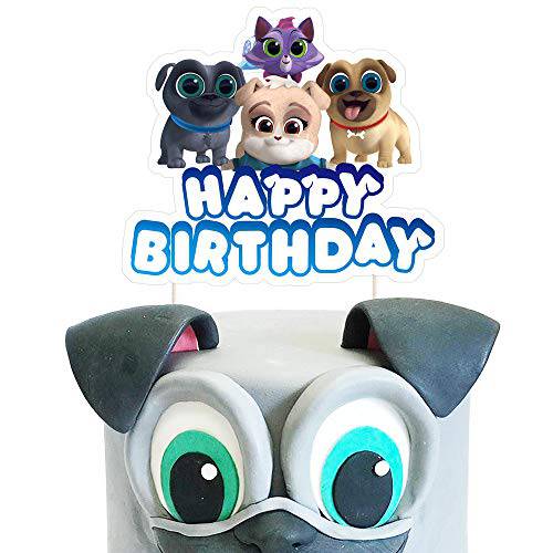 Puppy Cake Toppers - Cute Birthday Cake Decorations Dog Party Supplies - 1 Count