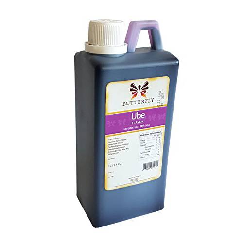 Ube Purple Yam Flavoring Extract Restaurant Size by Butterfly 1 Liter, 34 Fl. Ounce