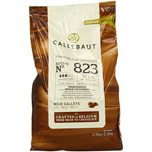 Belgian Milk Chocolate Baking Callets (Chips) - 33.6% - 1 bag, 5.5 lbs
