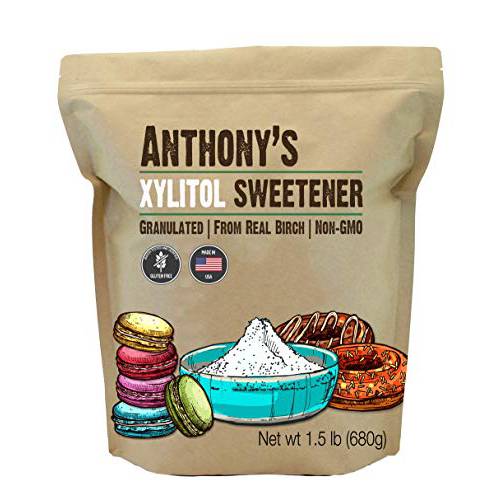 Anthony’s Xylitol Sweetener, 1.5 lb, Made from Birch, Gluten Free, Keto Friendly, Non GMO