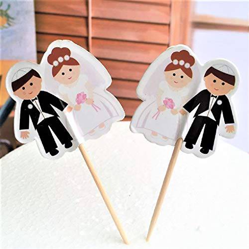 Various Cute Wedding Couples/First CommDesigns of Cupcake Toppers Set of 12 (Jewish Wedding Couple)