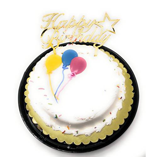 Happy Birthday Cake Topper Acrylic First Birthday Party Decoration, Favorite Topper for Cake Decorations TOP007 (Gold)