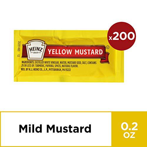 Heinz Yellow Mustard Single Serve Packets (200 ct Pack)