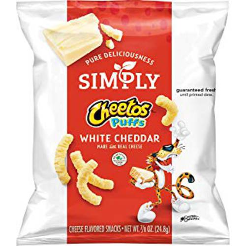 Simply Cheetos Puffs White Cheddar Cheese Flavored Snacks,0.875 Ounce (Pack of 36)