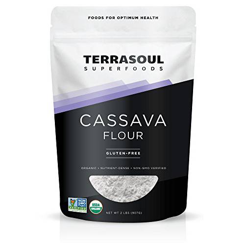 Terrasoul Superfoods Organic Cassava Flour, 2 Lbs - Tested Gluten-Free | Smooth Texture | Wheat Flour Substitute