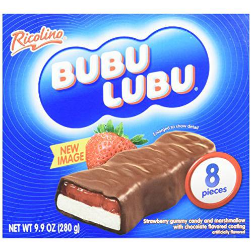 Ricolino Bubulubu Chocolate, Strawberry, 8 Count
