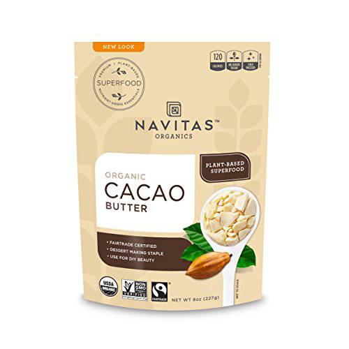 Navitas Organics Cacao Butter, 8 Ounce — Organic, Non-GMO, Fair Trade, Gluten-Free