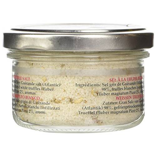 Italian White Truffle Salt With Real Truffle Flakes - 3.5 Ounce - By Urbani Truffles. Made In Italy With The Finest Salt For A Strong Taste And Smell. Perfect To Boost Flavor To Any Kind Of Food
