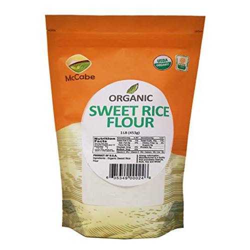 McCabe Organic Sweet Rice Flour, 1 lb (16 oz), USDA Certified Organic, Product of USA, CCOF Certified(California Certified Organic Farmers)