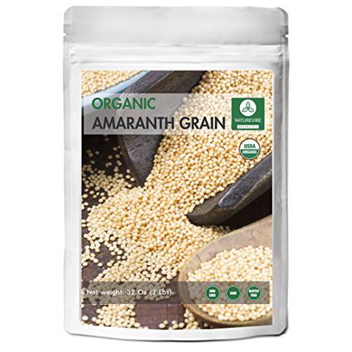 Organic Amaranth Grains (2lb) by Naturevibe Botanicals, Gluten-Free & Non-GMO (32 ounces)