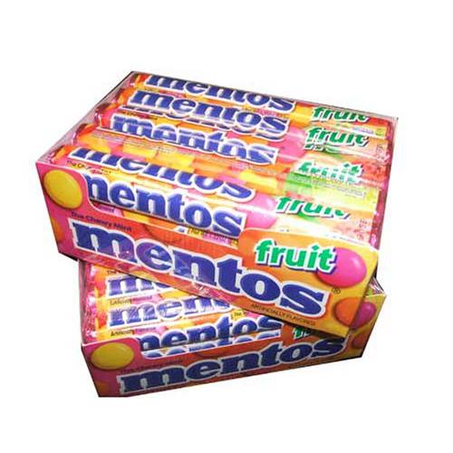 Mentos Chewy Candy, Mixed Fruit Flavor, 1.32 Oz Rolls-(Pack Of 30) By Perfetti