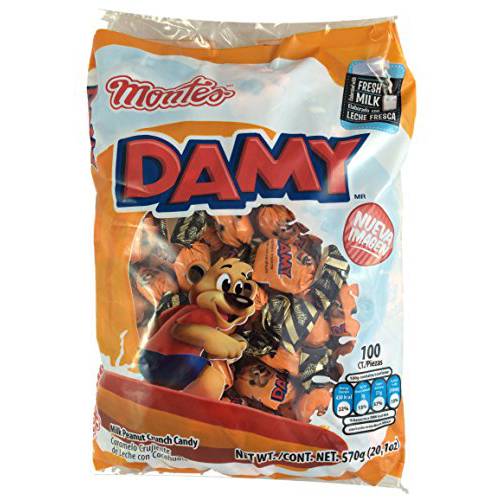 Damy Milk Peanut Crunch Candy 100pcs (Net Weight 20.1oz)