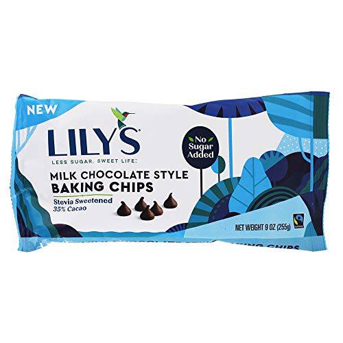 Lily’s Sweets, Milk Chocolate Style Baking Chips, 9 Ounce