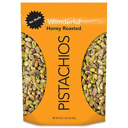 Wonderful Pistachios, No Shells Honey Roasted, 22 Ounce Resealable Pouch