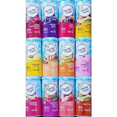 Crystal Light Pitcher Packs Drink Mix Variety Bundle of 12 Different Flavors