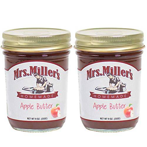 Mrs. Miller’s Amish Homemade Apple Butter 9 Ounces - Pack of 2 (No Corn Sugar)